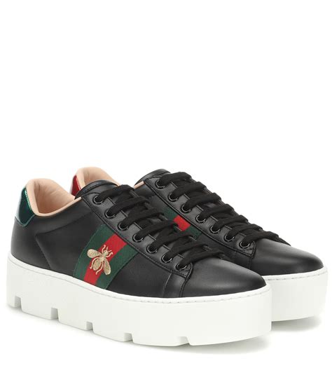 ace gucci signature sneaker black|gucci ace embellished leather sneakers.